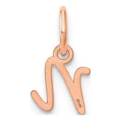 14K Rose Gold Letter N Charm – view 3