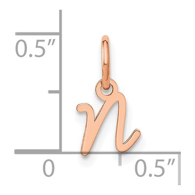 14K Rose Gold Letter N Charm – view 4