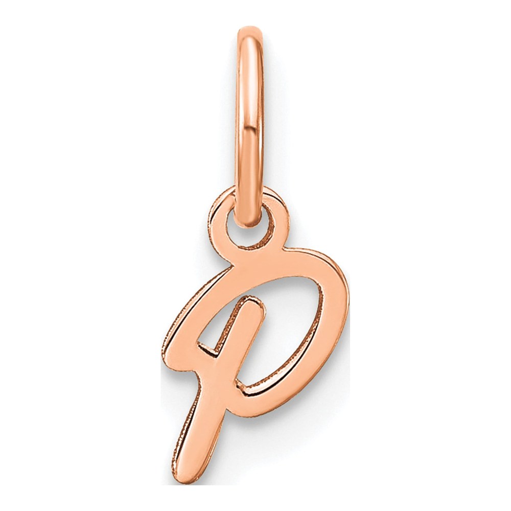 14K Rose Gold Upper Case Letter P Initial Charm Pendant