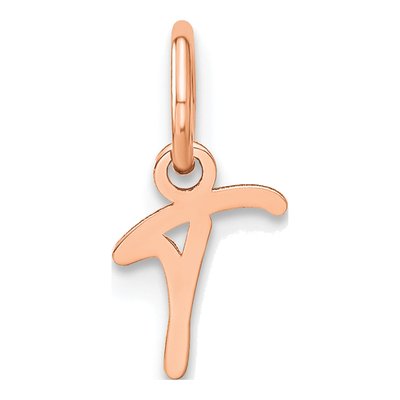14K Rose Gold Letter T Charm