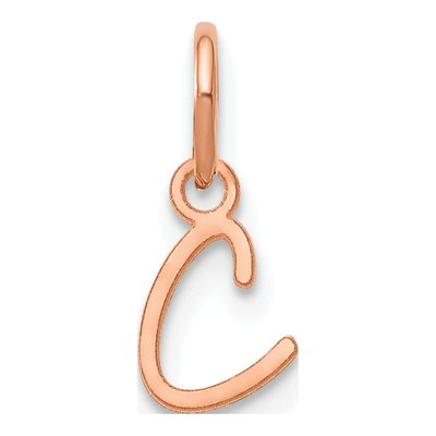 Rose Gold-Plated Sterling Silver Letter C Charm
