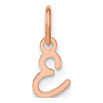 Rose Gold-Plated Sterling Silver Letter E Charm
