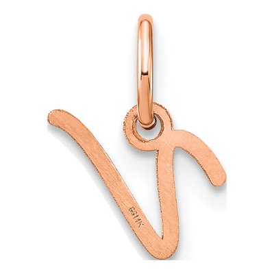 Rose Gold-Plated Sterling Silver Letter V Charm – view 3