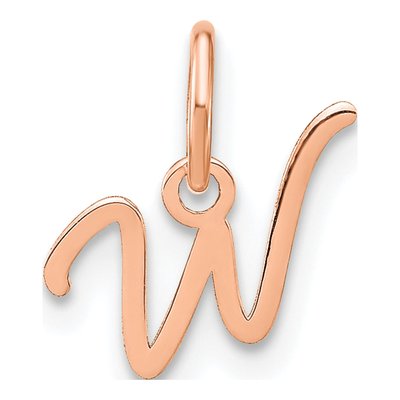 Rose Gold-Plated Sterling Silver Letter W Charm