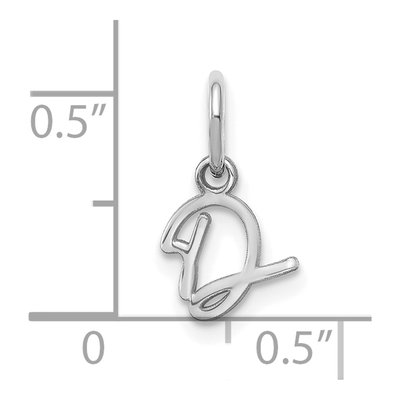 Sterling Silver Letter D Charm – view 4