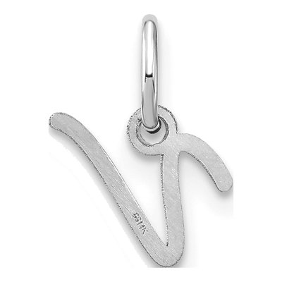 Sterling Silver Letter V Charm – view 3