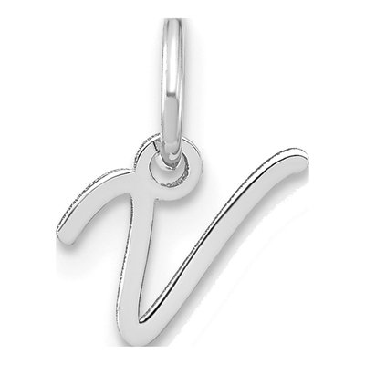 Sterling Silver Letter V Charm