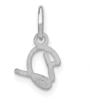 14K White Gold Letter D Pendant – view 4