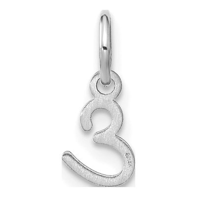 14K White Gold Letter E Charm – view 4