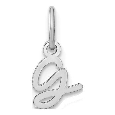 14K White Gold Letter G Pendant