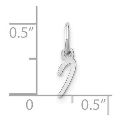 14K White Gold Initial I Pendant – view 4