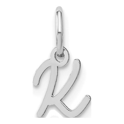 14K White Gold Letter K Pendant