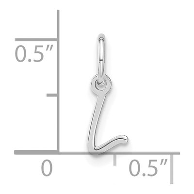 14K White Gold Letter L Pendant – view 4