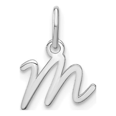 14K White Gold Letter M Pendant