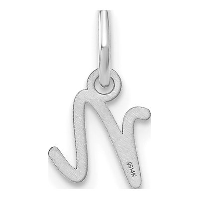 14K White Gold Letter N Pendant – view 3