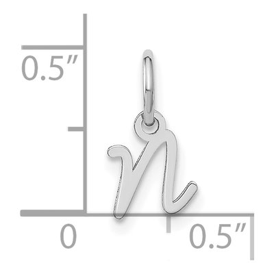 14K White Gold Letter N Pendant – view 4