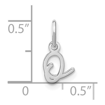 14K White Gold Letter O Charm – view 4