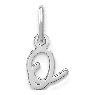 14K White Gold Letter O Charm