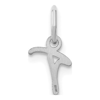 14K White Gold Letter T Charm – view 3