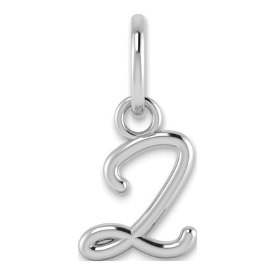 14K White Gold Letter Z Charm