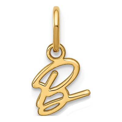 14K Yellow Gold Letter B Charm