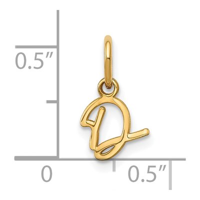 14K Yellow Gold Letter D Pendant – view 3