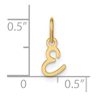 14K Yellow Gold Letter E Pendant – view 4