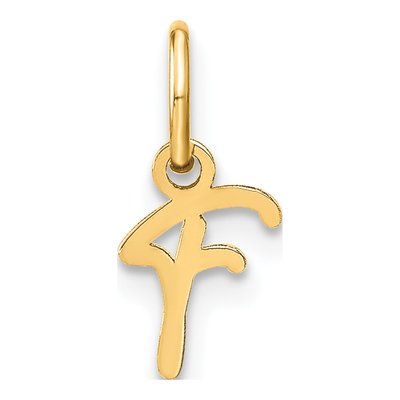 14K Yellow Gold Letter F Pendant
