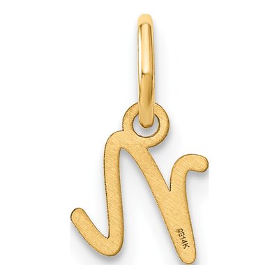 14K Yellow Gold Letter N Charm – view 4