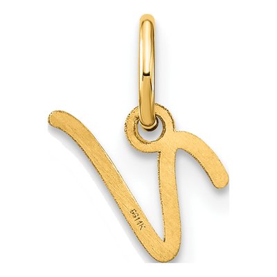 14K Yellow Gold Letter V Pendant – view 4