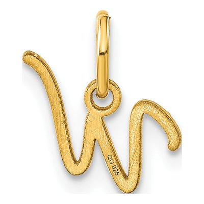 14K Yellow Gold Letter W Charm – view 3