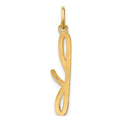 Gold-Plated Sterling Silver Lowercase Letter F Charm – view 3