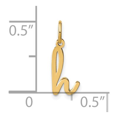 Gold-Plated Sterling Silver Lowercase Letter H Charm – view 4