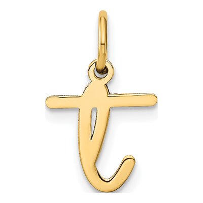 Gold-Plated Sterling Silver Letter T Charm