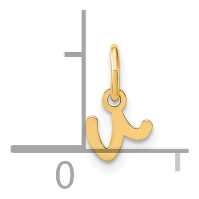 Gold-Plated Sterling Silver Lowercase Letter V Charm – view 5