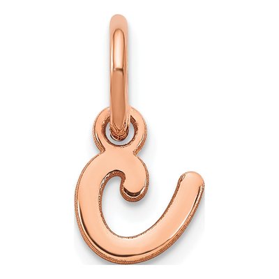 Rose Gold-Plated Sterling Silver Letter C Charm