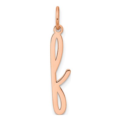 Rose Gold-Plated Sterling Silver Lowercase Letter F Charm