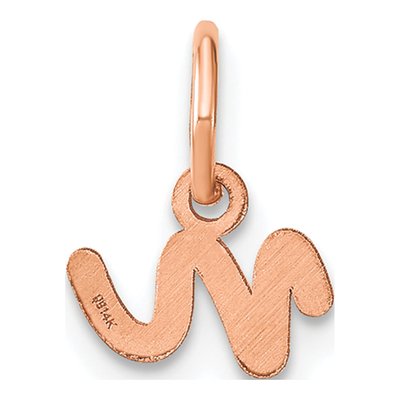Rose Gold-Plated Sterling Silver Lowercase 'n' Letter N Charm – view 3