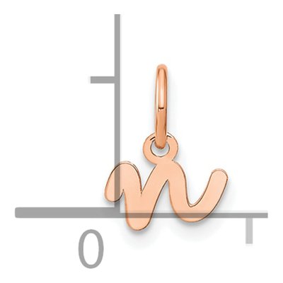 Rose Gold-Plated Sterling Silver Lowercase 'n' Letter N Charm – view 4