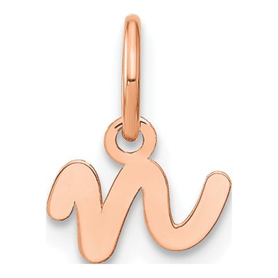 Rose Gold-Plated Sterling Silver Lowercase 'n' Letter N Charm