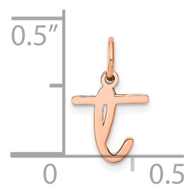 Rose Gold-Plated Sterling Silver Letter T Charm – view 4