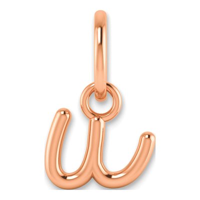 Rose Gold-Plated Sterling Silver Letter U Charm
