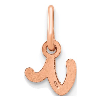 Rose Gold-Plated Sterling Silver Letter V Charm – view 3