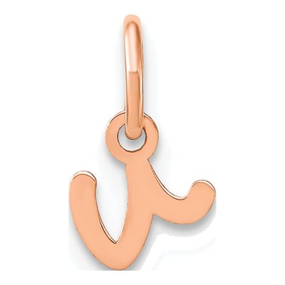 Rose Gold-Plated Sterling Silver Letter V Charm