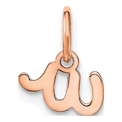Rose Gold-Plated Sterling Silver Letter W Charm – view 3
