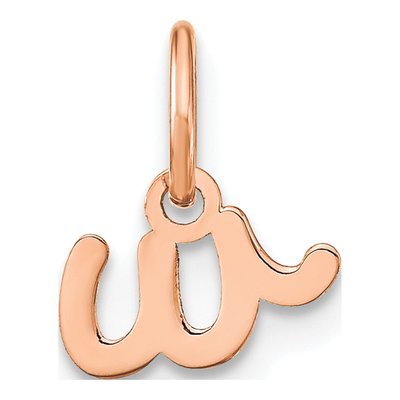 Rose Gold-Plated Sterling Silver Letter W Charm