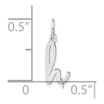 Sterling Silver Lowercase Letter H Charm – view 5