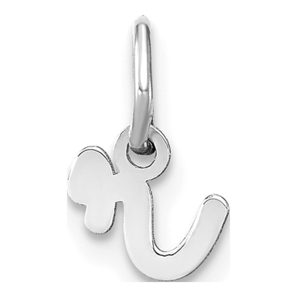 Sterling Silver Rhodium-Plated Lower Case Letter R Initial Charm Pendant