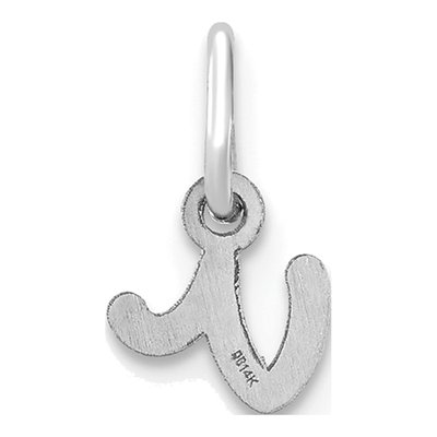 Sterling Silver Lowercase Letter V Charm – view 3