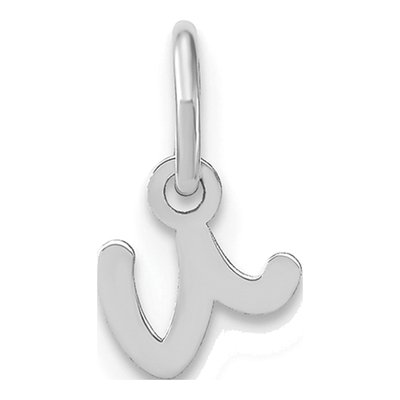 Sterling Silver Lowercase Letter V Charm